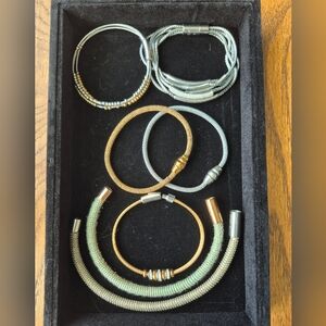 Group Of 7 Fossil Bracelets - mixed metals